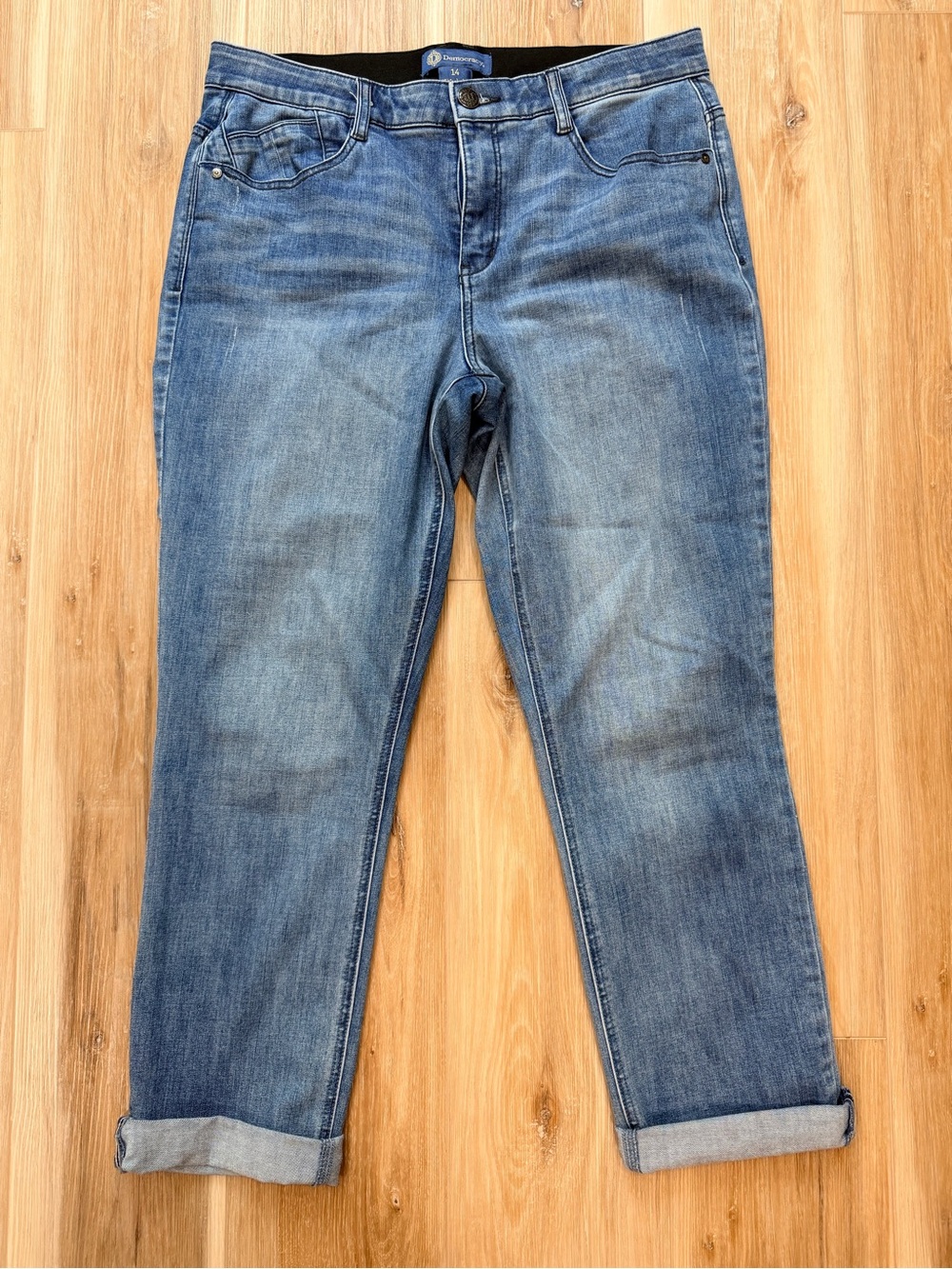Democracy Ab Solution Girlfriend Jeans Size 14 cuffed denim
